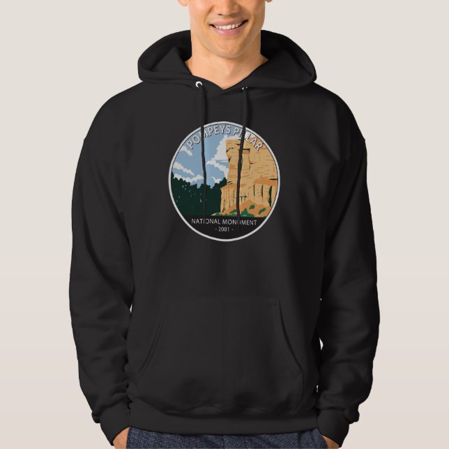 Pompeys Pillar National Monument Montana Vintage  Hoodie (Front)
