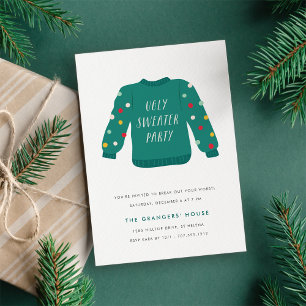 Pompom Ugly Sweater Party Invitation