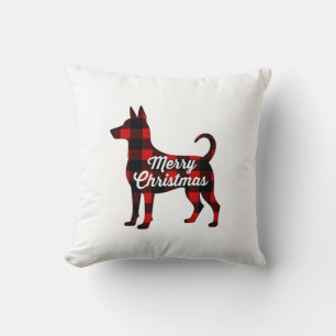 Pomsky Christmas Dog Mum Dad Plaid Gift T-Shirt (2 Cushion
