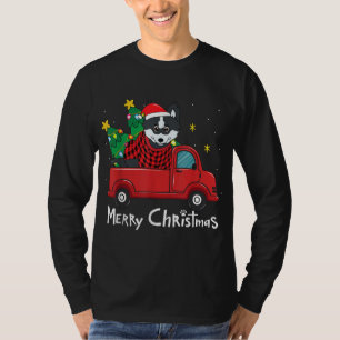 Pomsky Christmas Truck Tree Mum Dad Dog Xmas Gift T-Shirt