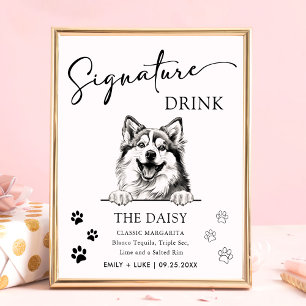 Pomsky Dog Wedding Signature Drink Sign