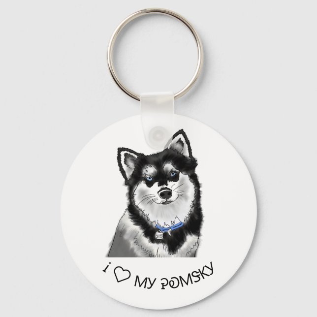Pomsky Keyring (Front)