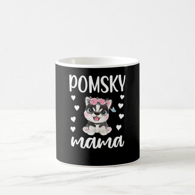 Pomsky Mama Dog Lover Pomsky Owner Pomsky Mum Coffee Mug (Center)