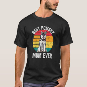 Pomsky Mum Vintage Pomsky Owner Dog Mothers Day W T-Shirt