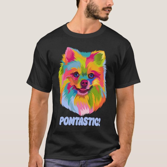 Pomtastic  Pomeranian Humor Pom Pom Animal Pun T-Shirt (Front)