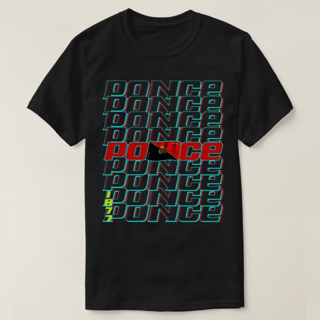 Ponce Cascade text 2 T-Shirt (Design Front)
