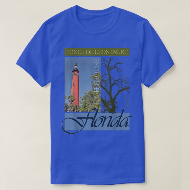 Ponce De Leon Inlet Lighthouse Florida 1887 Design T-Shirt (Design Front)