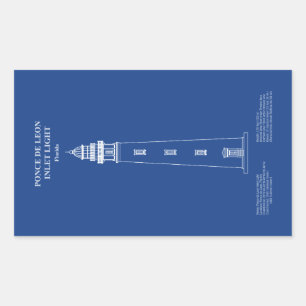 Ponce de Leon Inlet Lighthouse – Florida - AD Rectangular Sticker
