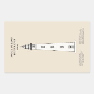 Ponce de Leon Inlet Lighthouse - Florida - SBD Rectangular Sticker