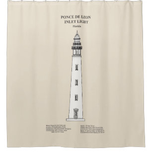 Ponce de Leon Inlet Lighthouse - Florida - SBD Shower Curtain