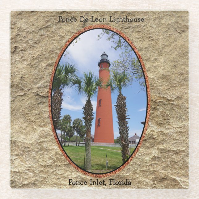 Ponce De Leon Lighthouse glass coaster (Front)