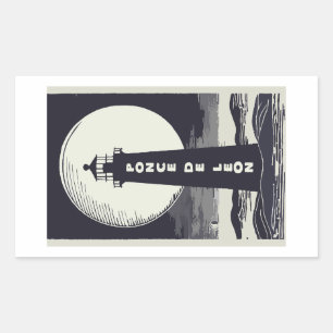 Ponce De Leon Lighthouse Moon Rectangular Sticker