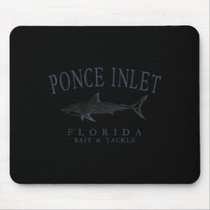 Ponce inlet florida shark retro slate art fishing mouse mat