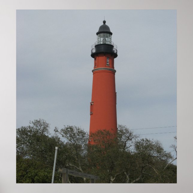 Ponce Inlet Light House Above the Trees Poster (Front)