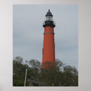 Ponce Inlet Light House Above the Trees Poster