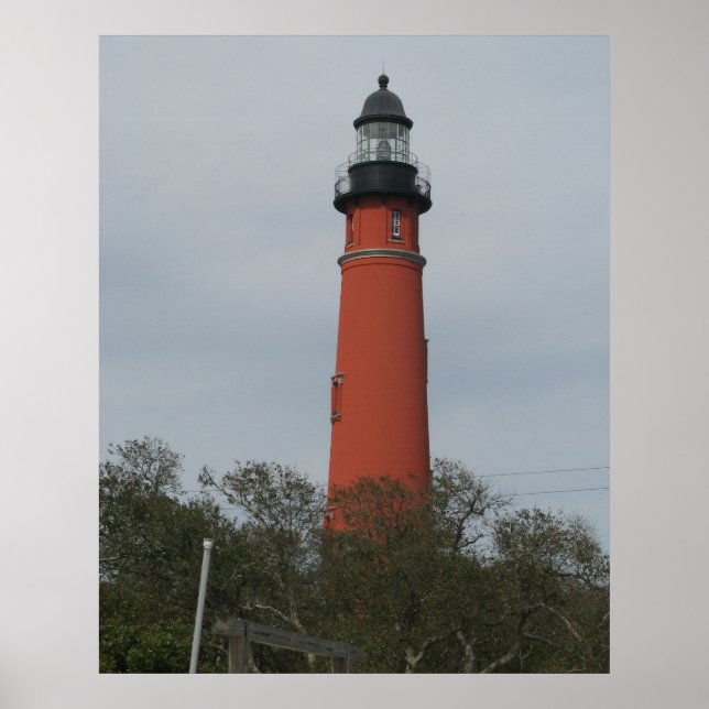 Ponce Inlet Light House Above the Trees Poster (Front)