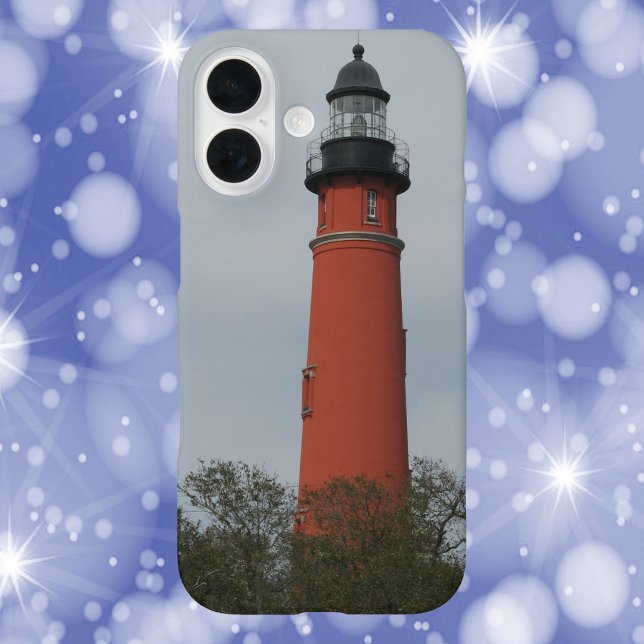 Ponce Inlet Lighthouse Above the Trees Photo Case-Mate iPhone Case (The Ponce Inlet Lighthouse peeking above the trees on a phone case.)