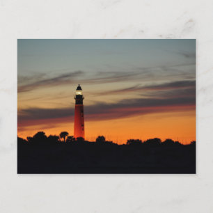 Ponce Inlet Lighthouse Sherbet Orange Sky Postcard