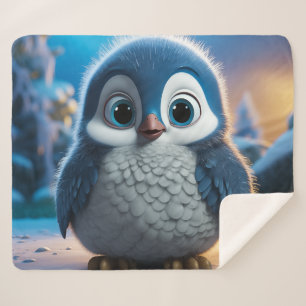 Poncho - A smooth baby penguin Sherpa Blanket