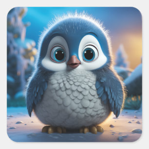 Poncho - A smooth baby penguin Square Sticker
