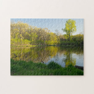 Pond and Lush Forest of Battle Creek Park Jigsaw Puzzle