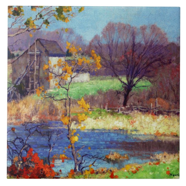 Pond at Old Lyme, Connecticut Tile (Front)