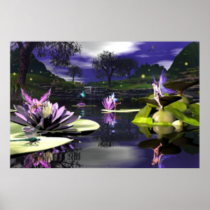 Pond Faerie By David and Michelle Wilder Poster