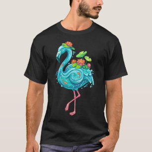 Pond Flamingo Water Spirit with Koi Fish and Lotus T-Shirt