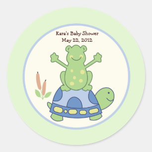 Pond Friends Birthday Baby Shower Favour Sticker