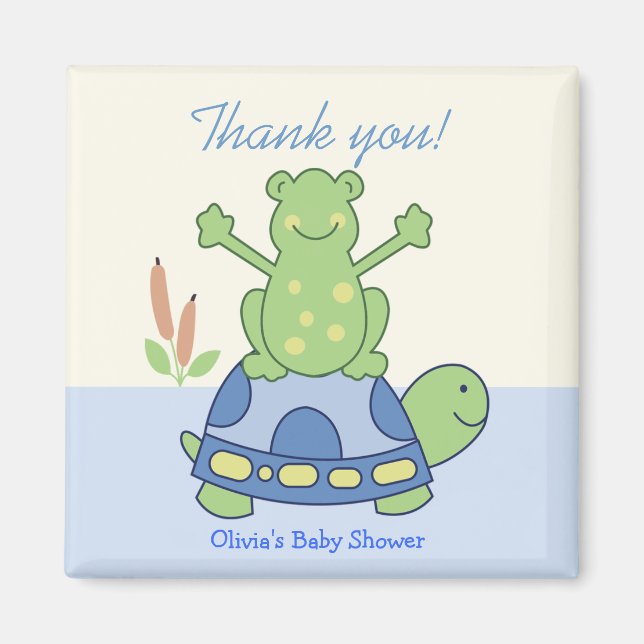 Pond Friends Frog & Turtle Customised Favour Magne Magnet (Front)