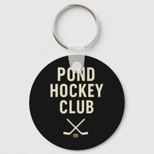 Pond Hockey Club Crossed Sticks Outdoor Winter Ice Key Ring