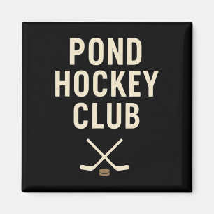 Pond Hockey Club Crossed Sticks Outdoor Winter Ice Magnet