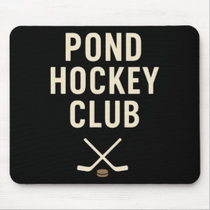 Pond Hockey Club Crossed Sticks Outdoor Winter Ice Mouse Mat