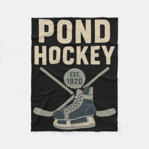 Pond Hockey Est 1920 Vintage Fleece Blanket
