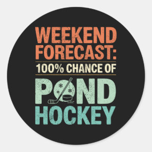 Pond Hockey Game Shinny Classic Round Sticker