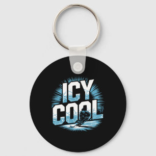 Pond Hockey Player Icy Cool Shinny Key Ring