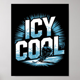 Pond Hockey Player Icy Cool Shinny Poster
