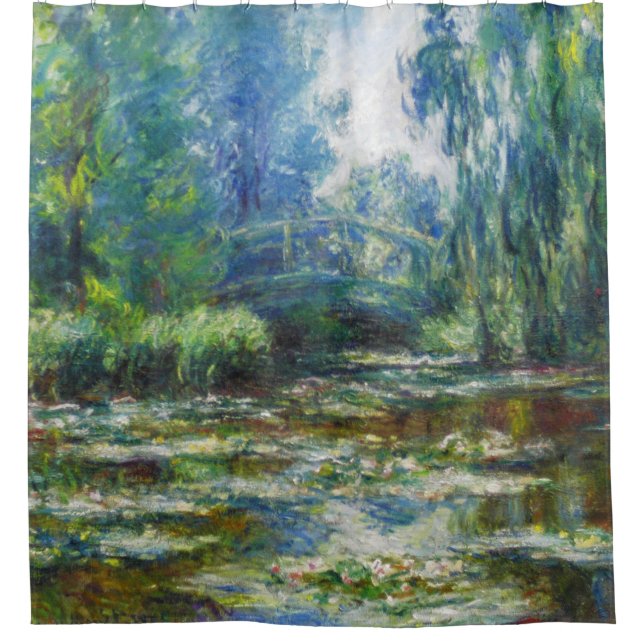 Pond & Japanese Bridge Monet Fine Art Shower Curtain (Front)
