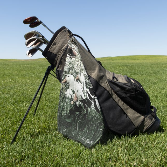 Pond life Ducks Trendy Golf Towel (Green)