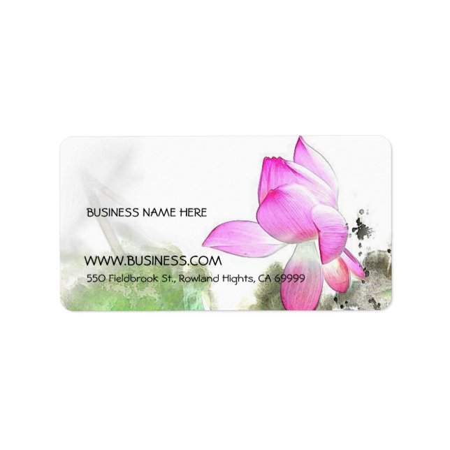 POND LOTUS l Chinese Brush Painting Art Label (Front)