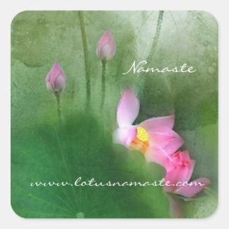 POND LOTUS l Chinese Brush Painting Art Square Sticker