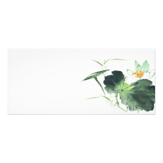 Pond Lotus Peace / Chinese Brush Painting Art Rack Card (Front)