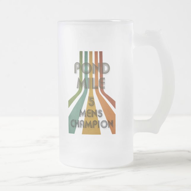 Pond Mile 5 Retro Men's Champion Frosted Glass Beer Mug (Right)