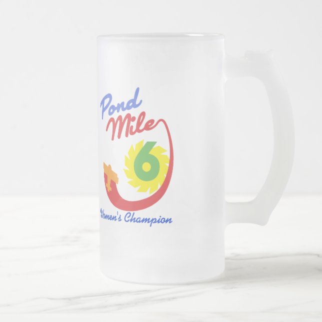 Pond Mile 6 Women's Champion Frosted Glass Beer Mug (Right)