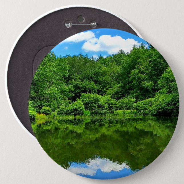 Pond Reflection 6 Cm Round Badge (Front & Back)