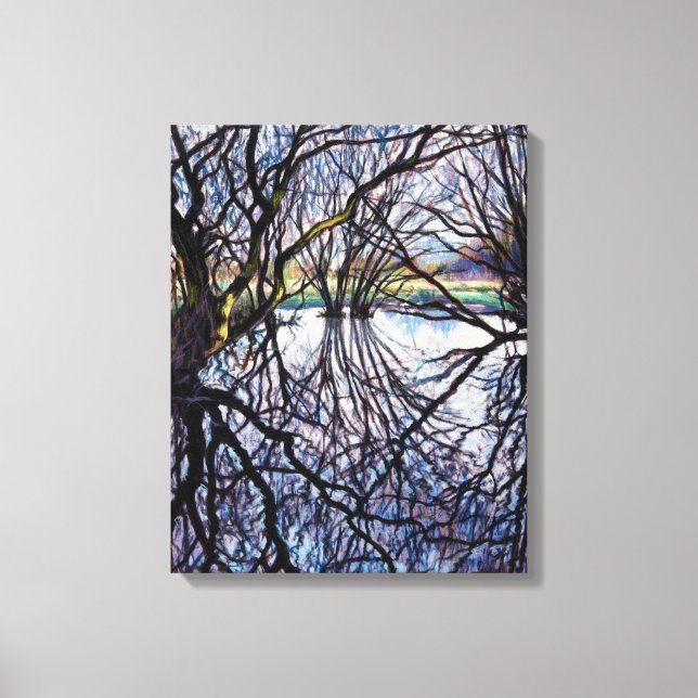 Pond Reflections 2009 Canvas Print (Front)
