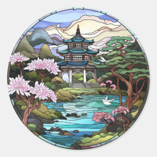 Pond Reflections: Japanese Temple Stickers Set