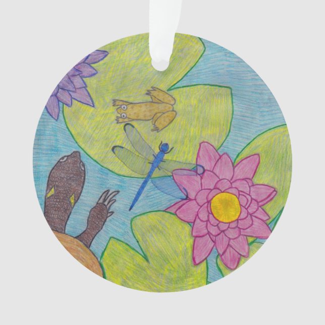 Pond Scene - Acrylic Ornament (Front)