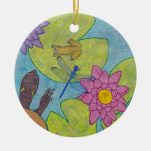 Pond Scene - Ceramic Ornament