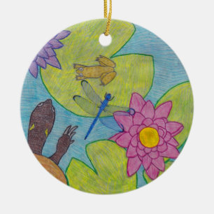 Pond Scene - Ceramic Ornament